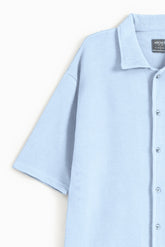 Ottoman Oversized Collar Shirt - Maya Blue